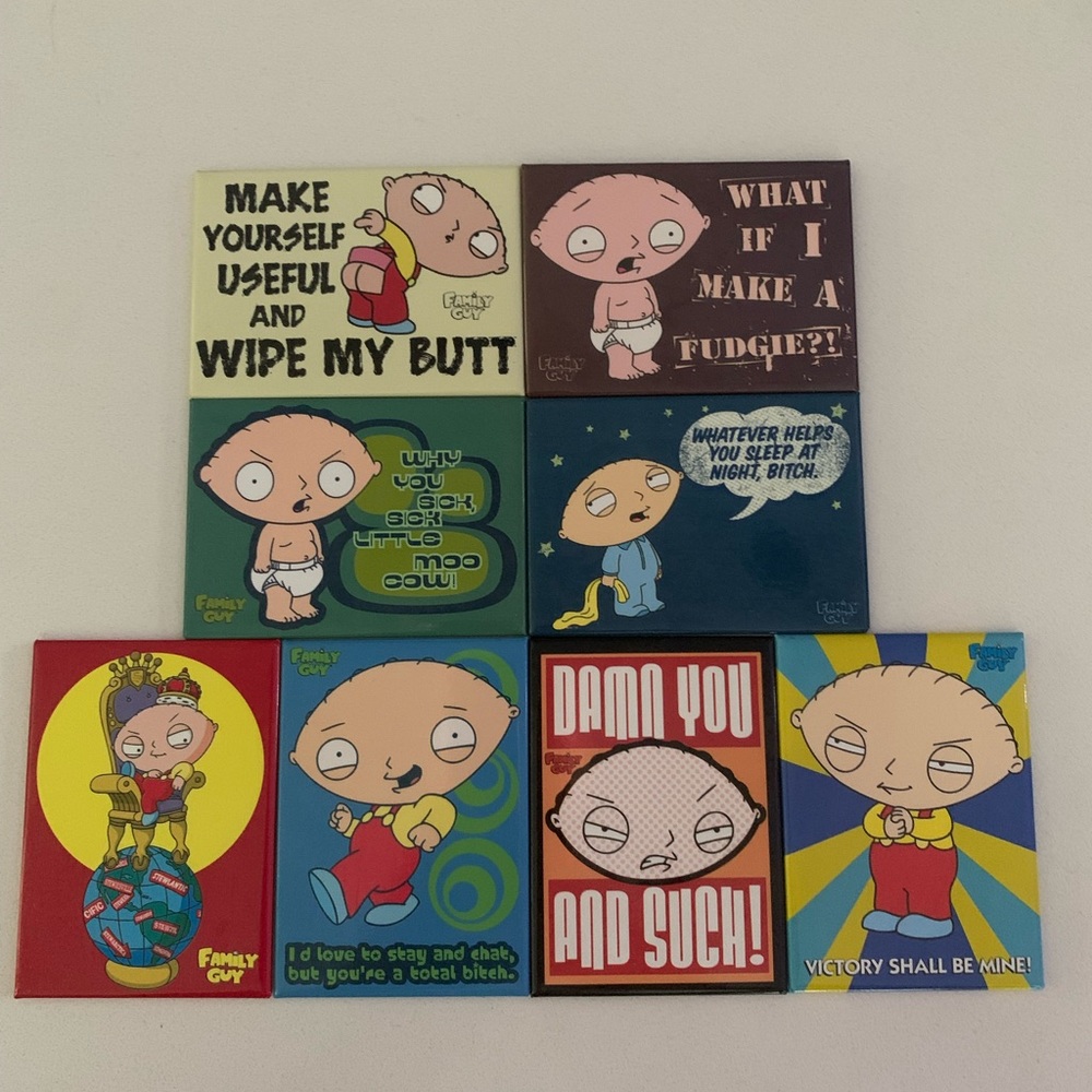 Bundle 8 magnets of Stewie from Family Guy.